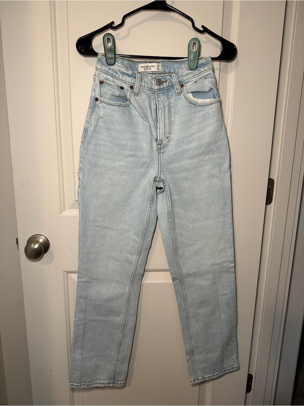 Abercrombie & Fitch Light Blue High-Rise Straight Jeans